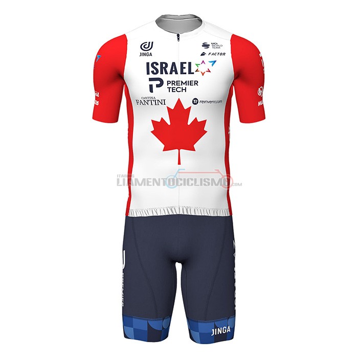 Abbigliamento Ciclismo Canada Champion Israel Cycling Academy Manica Corta 2022 Rosso